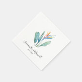 Serviette En Papier Thème Tropical Mariage Plage Personnalisé (Coin)