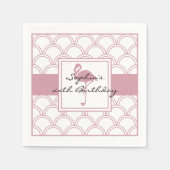 Serviette En Papier Thème vague Art déco Flamant rose fuchsia Fête sur (Devant)