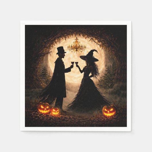 Serviette En Papier Thème vin pour soirée Halloween (Devant)