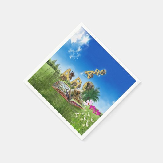 Serviette En Papier Thèmes ABC Capital Alphabet. (Coin)