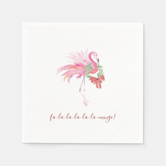 Serviette En Papier Thèmes de Noël uniques Flamant rose rose (Devant)