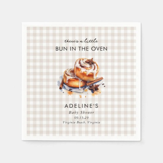 Serviette En Papier There's a Little Bun in the Oven Baby Shower (Devant)