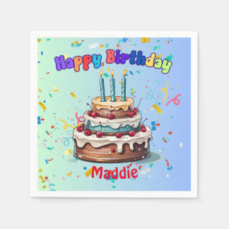 Serviette En Papier Third Birthday party napkinsStandard Cocktail