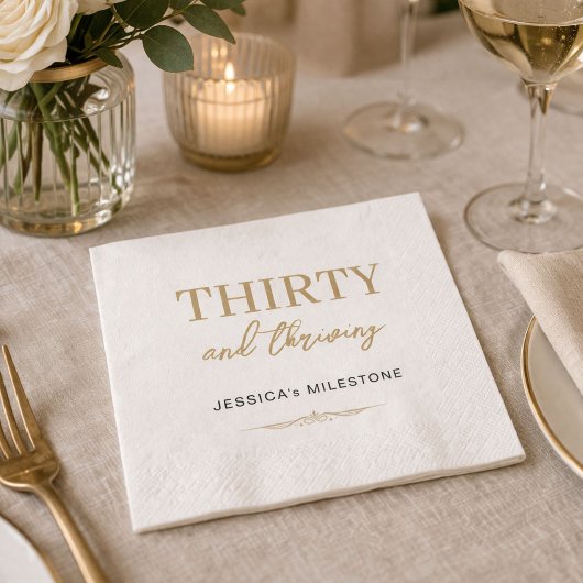 Serviette En Papier Thirty & Thriving 30th Birthday Party