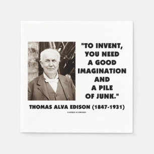 Serviette En Papier Thomas Edison pour inventer la pile d'imagination