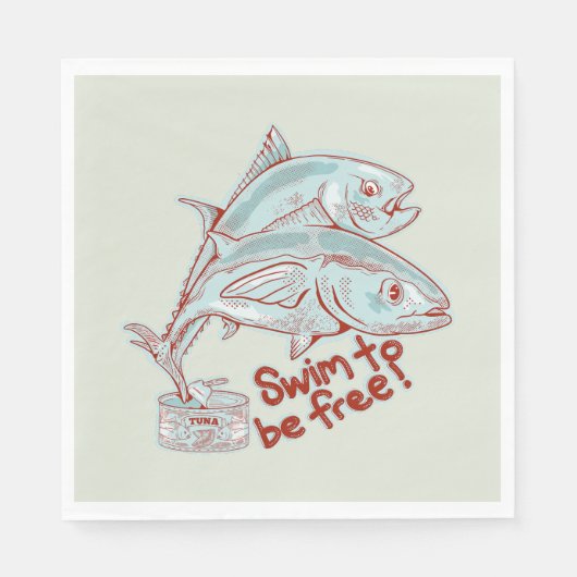 Serviette En Papier Thon Poisson assaisonnant une boîte (Devant)