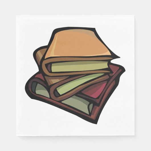 Serviette En Papier Three Old Books Stacked Together (Devant)