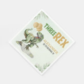 Serviette En Papier Three Rex - Birthday Boy with Dinosaur Theme (Coin)