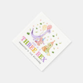 Serviette En Papier Three Rex Dinosaur Birthday (Coin)