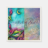 SERVIETTE EN PAPIER THUMBELINA "C'EST UNE FILLE" BABY SHOWER MONOGRAM (Devant)