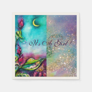 SERVIETTE EN PAPIER THUMBELINA "C'EST UNE FILLE" BABY SHOWER MONOGRAM