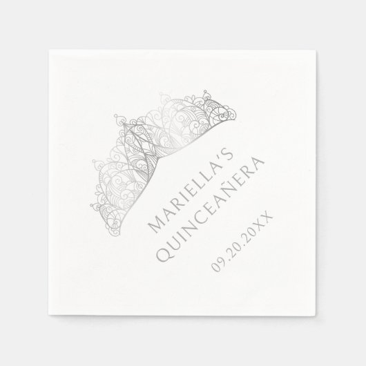 Serviette En Papier Tiara Crown Elegant Quinceanera (Devant)