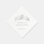 Serviette En Papier Tiara Crown Elegant Quinceanera (Coin)