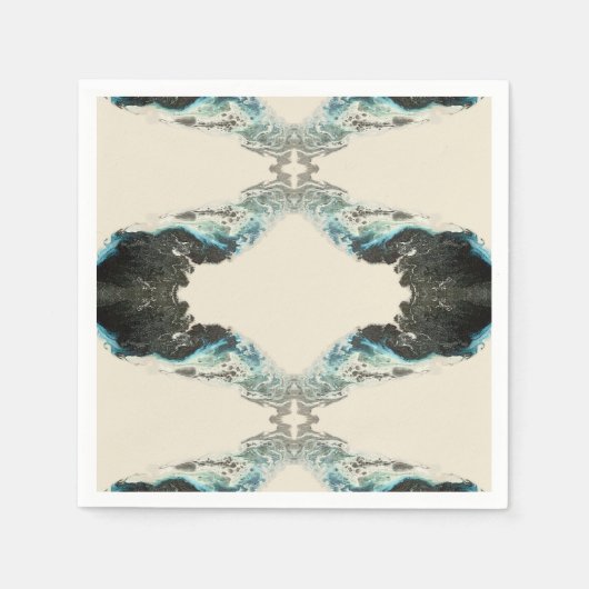 Serviette En Papier Tidal Echoes — Abstract Fluid Ink Pattern (Devant)