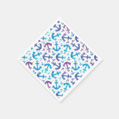 Serviette En Papier Tie Dye Motif Ancre (Coin)