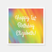 Serviette En Papier Tie Dye Rainbow fête d'anniversaire (Devant)
