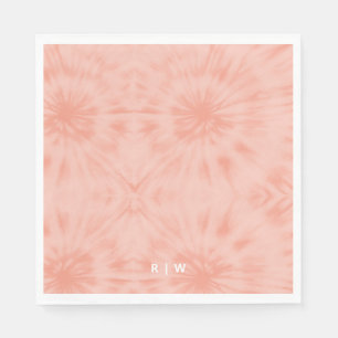 Serviette En Papier Tie Dye   Rose Corail Moderne Pastel