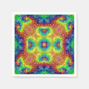 Serviette En Papier Tie Dye Sky Vintage Kaleidoscope fractal