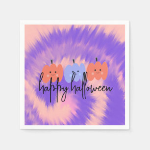 Serviette En Papier Tiedye citrouille Halloween dessiné à la main