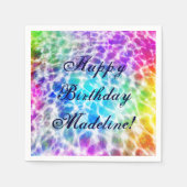 Serviette En Papier Tiedye Hippie Wavy Rainbow Effet (Devant)