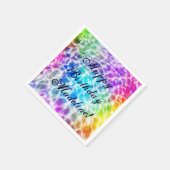 Serviette En Papier Tiedye Hippie Wavy Rainbow Effet (Coin)