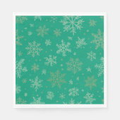 Serviette En Papier Tiel et Gold Snowflakes (Devant)