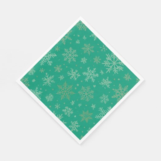 Serviette En Papier Tiel et Gold Snowflakes (Coin)