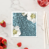 Serviette En Papier Tiffany Aqua Beach Blue Jasmine Parties scintillan (En situation)