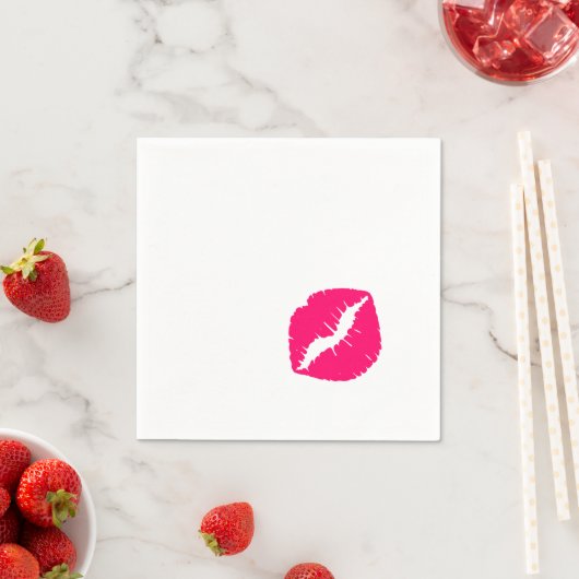 Serviette En Papier Tige à lèvres rose chaud (En situation)