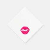 Serviette En Papier Tige à lèvres rose chaud (Coin)