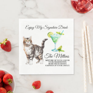 Serviette En Papier Tiger Chat Animaux Mariages Signature Boire Mariag