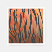 Serviette En Papier Tiger chaud orange et noir (Devant)