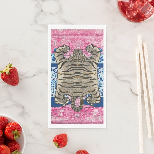 Serviette En Papier Tiger Chinoiserie Ginger Jar jar papier (En situation)