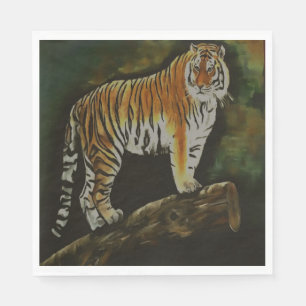 Serviette En Papier Tiger debout Safari Animal Art