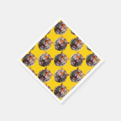 Serviette En Papier Tiger Head Pattern Design Yellow  (Coin)