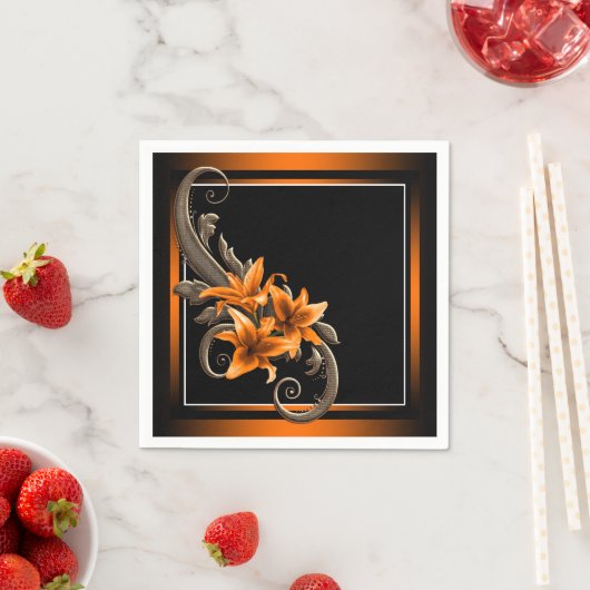 Serviette En Papier Tiger Lily Mariage (En situation)