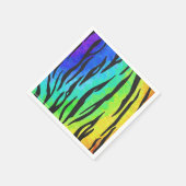 Serviette En Papier Tiger noir et arc-en-ciel (Coin)