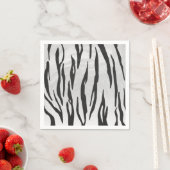 Serviette En Papier Tiger noir et blanc (En situation)