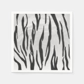 Serviette En Papier Tiger noir et blanc (Devant)