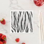Serviette En Papier Tiger noir et blanc (En situation)