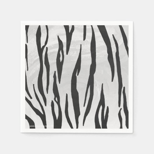 Serviette En Papier Tiger noir et blanc (Devant)