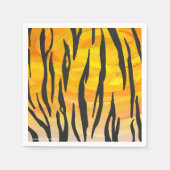 Serviette En Papier Tiger noir et orange (Devant)