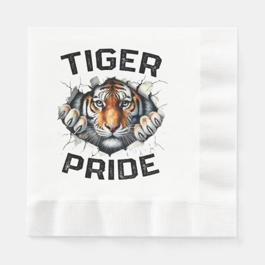 Serviette En Papier Tiger Pride Retro Tiger School (Devant)