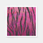 Serviette En Papier Tiger rose chaud et noir (Devant)