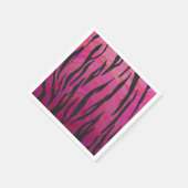 Serviette En Papier Tiger rose chaud et noir (Coin)
