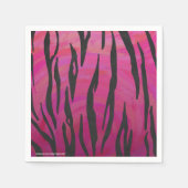 Serviette En Papier Tiger rose chaud et noir (Devant)