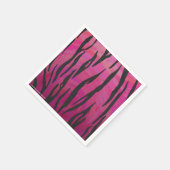 Serviette En Papier Tiger rose chaud et noir (Coin)