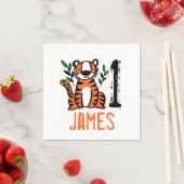 Serviette En Papier Tiger Wild One Bird Party (En situation)