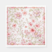 Serviette En Papier Tiges de fleurs roses  (Devant)
