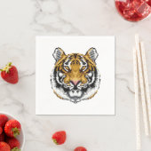 Serviette En Papier Tigre à 8 bits (En situation)